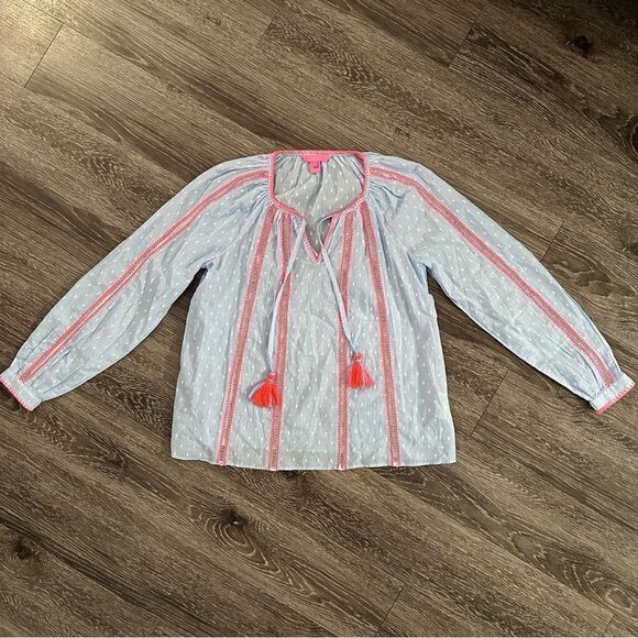 Lilly Pulitzer Mardi Long Sleeve Chambray - Picture 1 of 8